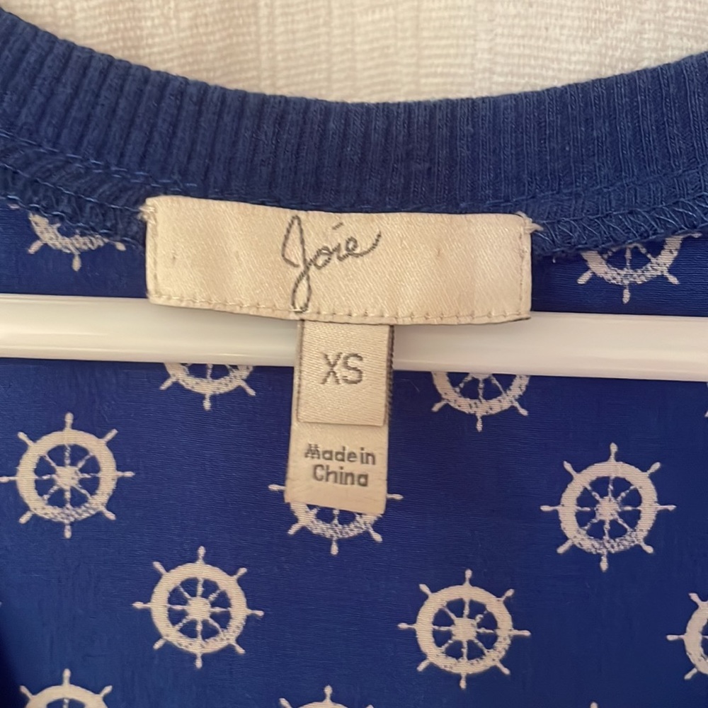 Joie Alicia Silk Nautical Racerback Tank Top - Picture 4 of 5